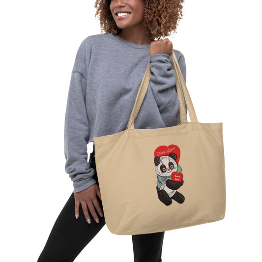 Goldenfux TDLY Panda Heart Large organic tote bag