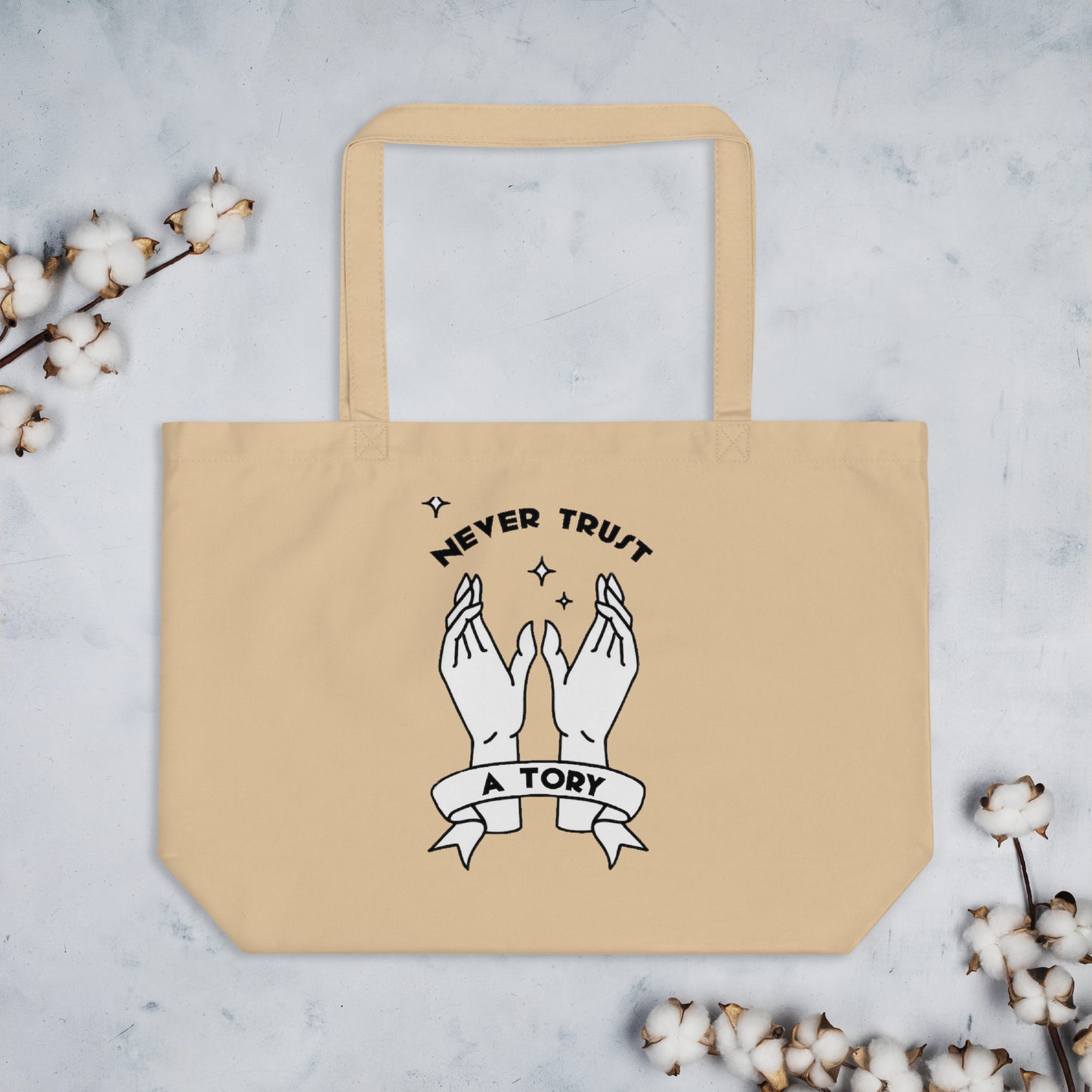 Goldenfux NTAT Hands Large organic tote bag